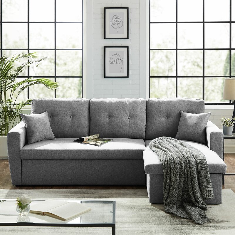 Ebern Designs 86.6" Reversible Sleeper Sofa & Chaise & Reviews | Wayfair.ca